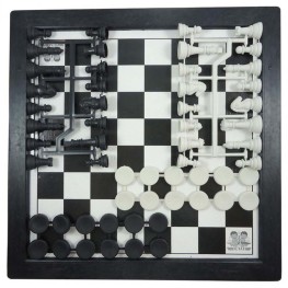 Kit 2 Jogos Xadrez Trilha + Tabuleiro Plástico 24cm 2 Em 1 Raciocínio -  Zein - Jogo de Dominó, Dama e Xadrez - Magazine Luiza