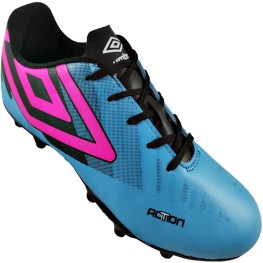 Chuteira Umbro Action Jr. Azul/preto/rosa Fluor