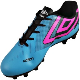 Chuteira Umbro Action Jr. Azul/preto/rosa Fluor